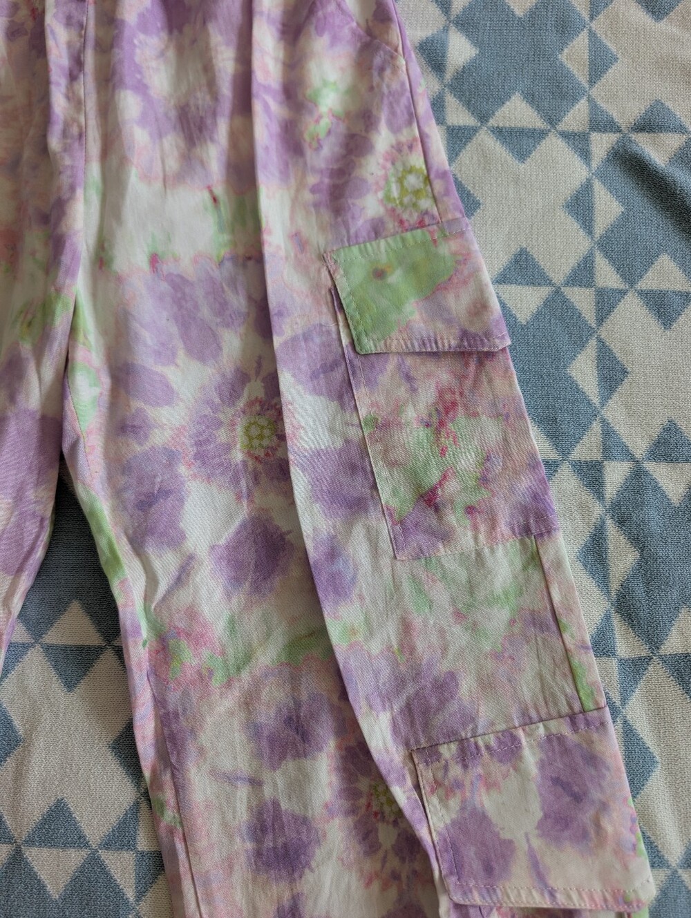 Bundle Of Zara Girls Pants Size 8 Tie Dye Cargo Wide Leg - Picture 7 of 7